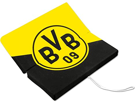 BVB 09 BORUSSIA DORTMUND SITZKLAPPKISSEN SCHRÄGSTREIFEN 33X33X3 CM SITZKISSEN STADIONKISSEN