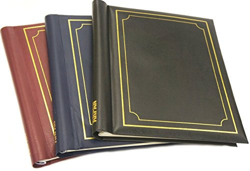 Arpan Deluxe 3 Self Adhesive Large Photo Albums Totaling 60 Pages 120 Sides - Black/Blue/Red