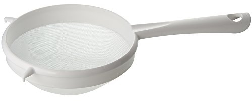 Fackelmann Sieve 19cm⌀, Strainer, Large, Fine Mesh, Plastic, 19x7x34cm, White