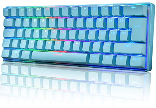 UK Layout 60% Mechanische Gaming-Tastatur Typ C verkabelt 62 Tasten LED-beleuchtete USB-wasserdichte Tastatur 14 Chroma RGB-Hintergrundbeleuchtung Anti-Ghosting-Tasten für Computer/PC/ Lapto /MAC