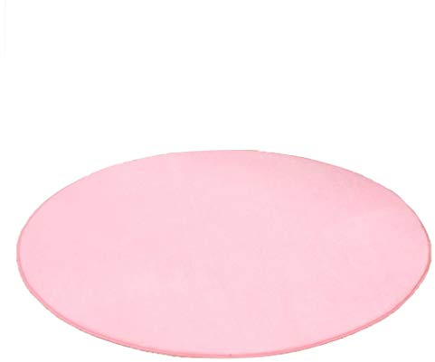 Pink Round Plush Rug Pad Mat for Princess Castle Playhouse for Girls Children Play Tent Indoor and Outdoor Fun, Home Decor, 100cm (in Diameter)