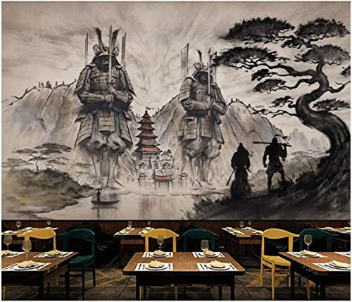 TANYANG Photo Personnalisée 3D Papier Peint Style Japonais Ukiyo-E Samurai Temple Salon Décor À La Maison 3D Peintures Murales Papier Peint Pour Murs 3 D 120Cm(W)×80Cm(H)