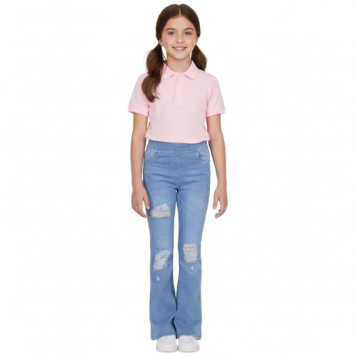 A2Z 4 Kids Girls Denim Stretch Jeggings - Jeans JN37 Light Blue 11-12