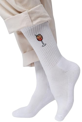 Fashion Drinks Crew Socks Damen & Herren aus Bio Baumwolle im Spritz Design (42-46)