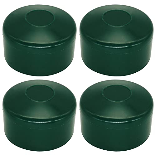 SKIR'CO (4 pcs) Fence Post Caps, Round 60 mm Green Plastic Caps for Round Fence Posts, Fence Post Covers, Moss Green RAL 6005