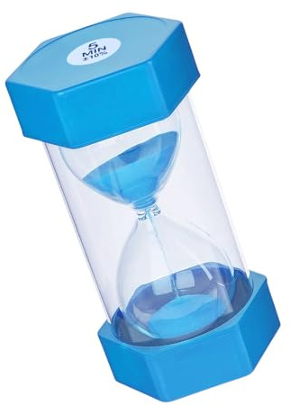 5 Minute Hourglass Timer Blue Visual Sand Timer 6.5 x 13 cm Home Decor | Sand Clock Time Management Tool for Kitchen Cooking Classroom Student Study Tooth Brushing Shower Gym Office Present Giving