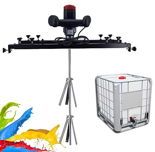 QUTBAG IBC-Rührwerk, 3000 W elektrische Tankmischermaschine mit klappbarem Propeller und verstellbarem Stützaufhänger, Farbmischausrüstung für Farbkleber, Harz, Waschmittel
