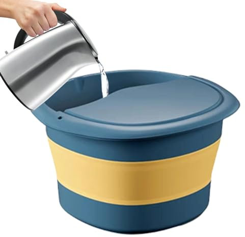 Ristyur Zusammenklappbare Fußwanne – zusammenklappbare Fußwanne mit Aufhänger, Fußpflegeprodukte zur Aufbewahrung von Toilettenartikeln, Fußbad, Waschen von Kleidung, Handtüchern