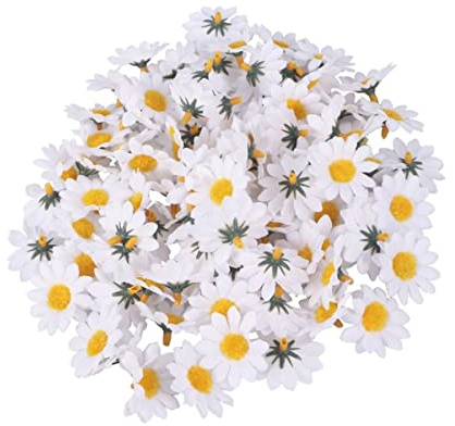 ORFOFE 100 Stück Künstliche Gänseblümchenköpfe aus Stoff und Kunststoff 4cm Große Gerbera Blüten Lebensecht und Attraktiv zum Verzieren von Haarbändern und Bastelarbeiten
