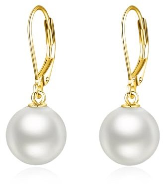 VONALA Perle Ohrringe Sterling Silber, Hängend Ohrringe Schmuck Geschenke für Damen und Mädchen