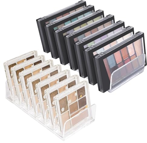 AiQInu 2 Pièces Organisateur Palette Cosmétique, 2 Tailles 7 Compartiment Palettes Organisateur, Rangement Palette pour Vanité Comptoir Salle de Bain