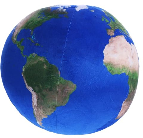 ifundom Cojín De Esfera Decorativa Almohada Redonda para Sofa Globo Terrestre De Peluche