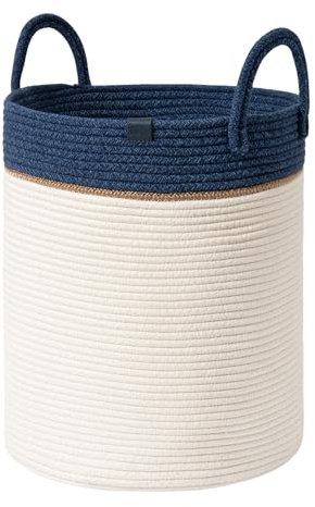 LA JOLIE MUSE Baumwollseilkorb-Organizer, Baby-Kinderzimmer-Behälter, Geschenk für Zuhause Blau