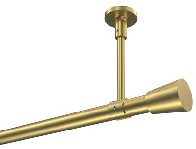 INTERDECO Gardinenstange 20 mm 1-läufig Messing-Optik 100 cm