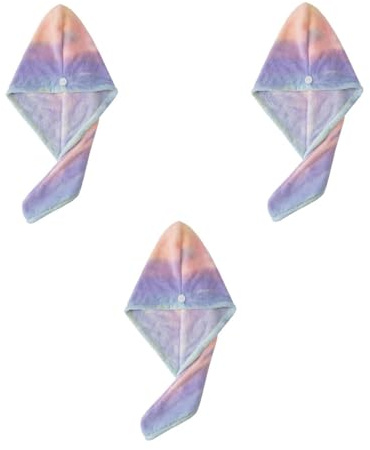 MUSISALY 3 Stück-pack Schnelltrocknende Haartrockenhauben für Damen aus Wasserabsorbierendem Korallfleece Leichtes Handtuch für Haare für Zuhause und Reisen