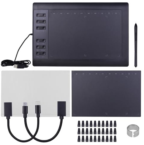 Drawing Tablet, Drawing Pad Graphics Drawing Pad Drawing for Art Painting, Animation Design, Editing Images Or Handwriting Input (Package 3)