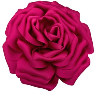 Broche en satin de soie surdimensionnée pour femme – 16 cm – Grande broche en tissu de luxe en forme de fleur, cadeau de fête de mariage, bijoux pour robes, costumes et banquets (multicolore)