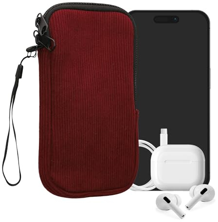 kwmobile Universal Smartphone-fodral – skyddsfodral med handrem 17,2 x 8,4 cm för mobiltelefon XL – 6,7/6,8 tum neopren – fawn röd