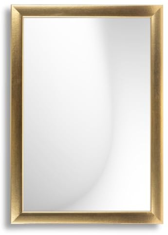 Infantasie N°3 Ganzkörperspiegel mit Rahmen nach Maß 70x130 cm, Gold | Echtglas, abgerundete MDF-Profilleiste 38 mm foliert, HDF-Rückwand, Aufhängung horizontal/vertikal, handgefertigt
