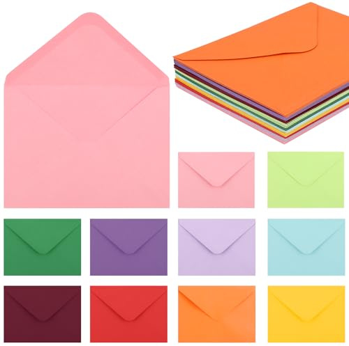 Smivyhp 50 Bunte Kuverts 18 5x13 5cm Fensterlos Nassklebung Für (10 Farben) | Postkartengröße Farbenvielfalt Stabiler Papier Einfache Nassklebung Sichere Verschlüsse Geeignet Für Feiern Hochzeiten