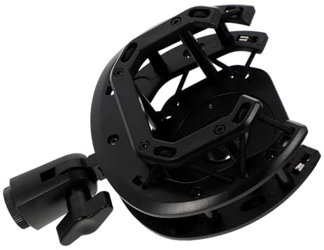 Microphone Shockmount Black Plastic Anti-vibration Holder | Practical Mic Support for Conferences and Hosting, Firm Grip Design, Convenient to Use