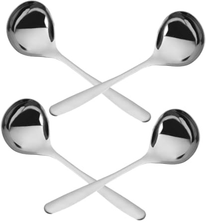 LOPUNER 4 Pièces Lot De Cuillères à Soupe Acier Inoxydable Pour Servir Sauces Et Ragoûts Avec Capacité Importante Et Mélange Amélioré