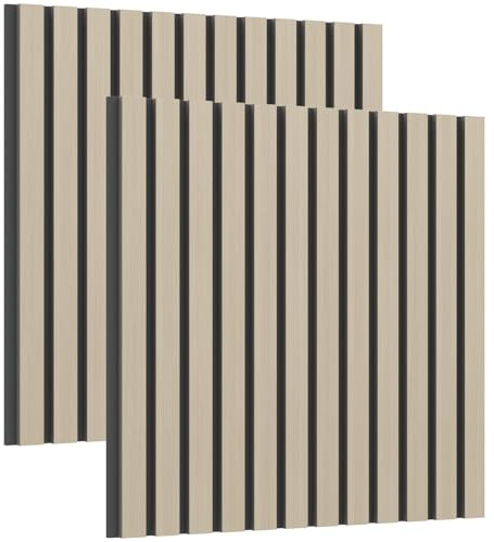 Pannelli acustici 3D, effetto legno, pannelli da parete come assorbitore acustico e rivestimento da parete, 60 x 60 cm, pannelli decorativi per soggiorno e ufficio, facile da pulire, design moderno