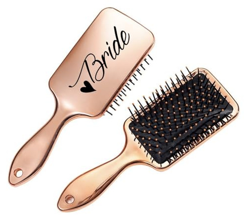 Personalised Custom Made Hairbrush Rose Gold // Silver /, Personalised Name Hair Brush Wedding Bridesmaid Air Cushion Hair Comb Gift For Flower Girl Birthday Christmas Valentines