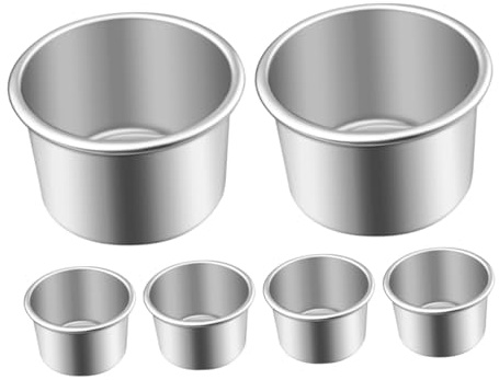 Cabilock 6piezas Molde Para Pastel Redondo De Aluminio Con Base Extraíble Molde Para Quiches Antiadherente Para Hornear Pasteles Quiches y Postres Casa