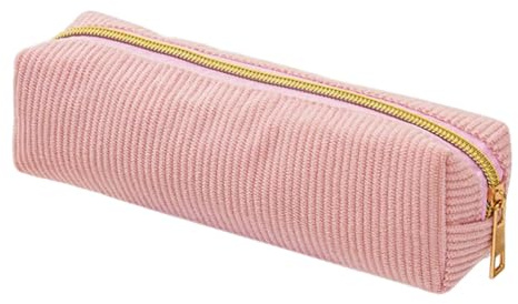 Tanxemery Estuche para Lápices con Cremallera | Estuche Estético | Bolso de Pana Color Sólido Gran Capacidad para Bolígrafos Goma Regla Tarjeta | Unisex para Niños y Niñas