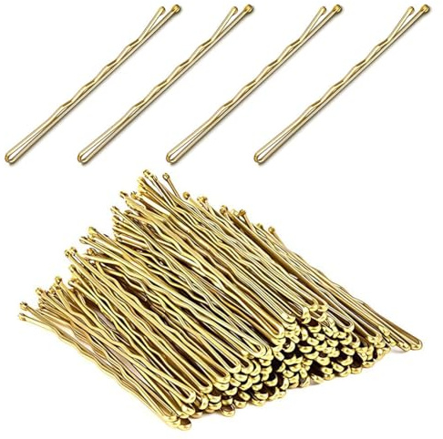 GILWUMO 50 Pezzi Mollette per Capelli Metalliche, Mollette per Capelli Ondulate Invisibili, Accessorio per Capelli Donne & Ragazze, Adatto per Tutti Tipi di Capelli & Acconciature (Oro)