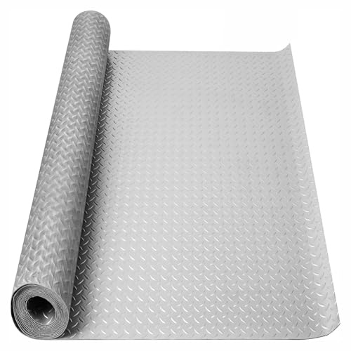 Garagenbodenmatte 2,5 mm dick Hochleistungs-Gummibodenbelag in Rollenform rutschfeste PVC-Rautenplatte Für Parkplätze unter Autos, Garagen, Lagerhallen, Fitnessstudios, Anhänger,1.5x6m