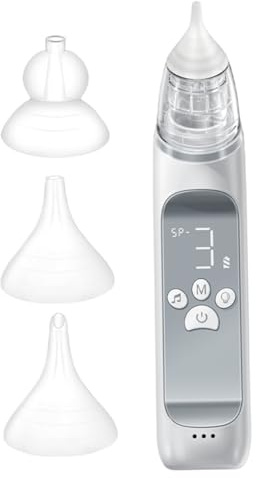 Nasalaspirator för baby, näsaspirator, 3-nivåers justerbar silikonspets baby näsrengöring med färgglatt ljus och musik, automatisk anti-återflöde nässugare för
