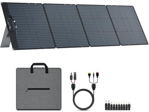 CTOLITY Panel solar plegable de 200 W, cargador solar IP65, resistente al agua y al polvo, alta eficiencia de conversión del 23%, cargador solar portátil para camping, Generador Solar, Camping