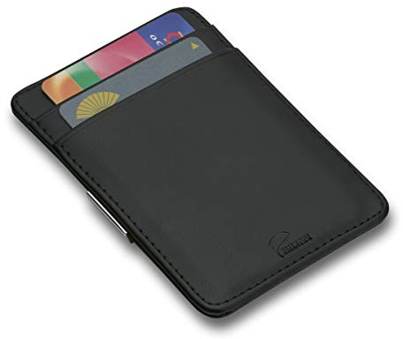 Kreditkartenetui GIORGIO mit Geldklammer, Leder/Edelstahl, 157001