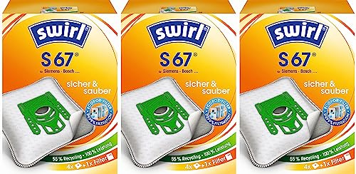 3 Pakete Swirl Staubsaugerbeutel S67/S 67 AirSpace für Siemens/Bosch Staubsauger Typ: G