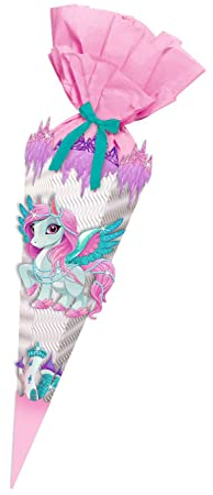 Ursus 9890001 - Schultüte Bastelset Easy Line Pegasus, 6 eckig, Höhe ca. 41 cm, Durchmesser ca. 15 cm, von 3 - 99 Jahren, alle Teile vorgestanzt, inklusive Bastelanleitung, zum Selbstgestalten