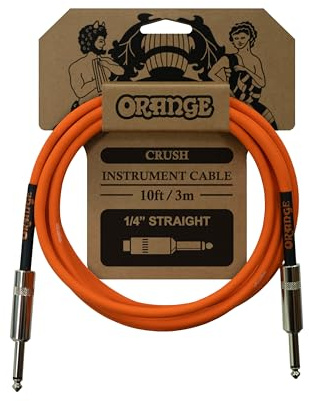 Orange Crush Guitar Cable - 3m, 1/4 Inch Straight Instrument Cable