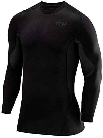 TCA Camiseta de Fútbol Manga Larga SuperThermal de Compresión para Hombre Y Niños - Cuello Redondo