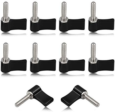 SPEEDWOX Drehknopf, M5, 20 mm, verstellbare Rändelhebelschraube, Rändelschraube mit einzelnem Flügel, rote Aluminiumlegierung für elektronische Geräte, 10 Stück