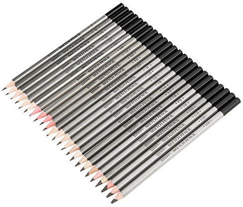Alvinlite 24Pcs 9H-14B Sketch Drawing Graphitstift, Farbige Malutensilien für Anfänger Profi-Künstler