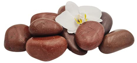 Polierte Kieselsteine Dekosteine Rot 20kg I Glanzkies 30-50mm Große Kieselsteine Flusskiesel Deko-Steine für Garten I Gartenteich Steine Teichkies Zierkies Gartenkies Ziersteine