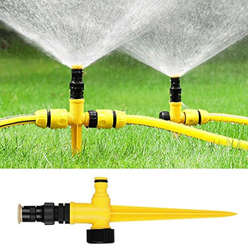 RJSQAQE 360° Rotation Sprinkler, Automatic Rotating Irrigation System, Garden Lawn Sprinkler, Save Water, Plastic, Impulse, 1pc