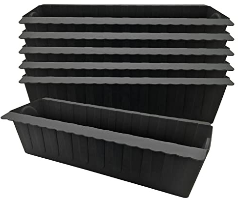 Pflanzkästen aus wetterfestem Material Europaletten - Vertikaler Garten für Balkon und Garten - Pflanzkübel 37x13,5x9,5 cm einfache Montage und Flexibles Design Balkon Dekoration (6er Set)