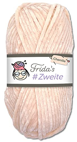 Frida's #Zweite Wolle 100g Chenille Wolle Amigurumi Stricken & Häkeln weich (53 - Hellrosa)