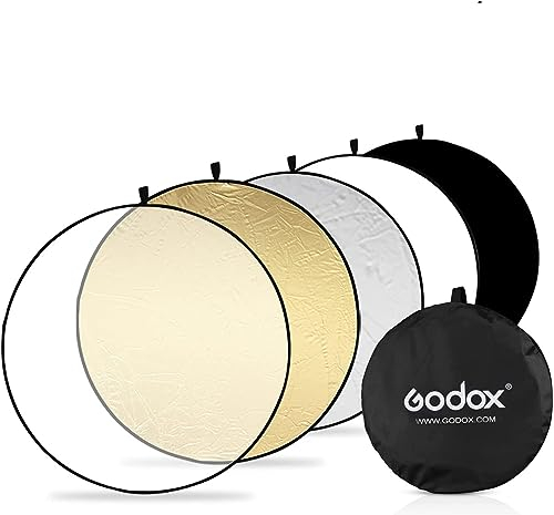 GODOX Réflecteur 5 en 1 Pliable Réflecteur de Lumière avec Sac de Transport, Portable Réflecteur Photo pour Studio Vidéo (5 in1 80CM)