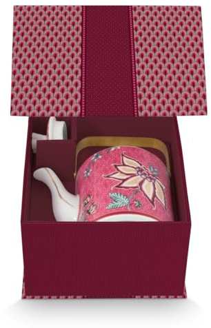 Pip Studio Flower Festival Oriental Geschenkset Teekanne Dark pink 1l