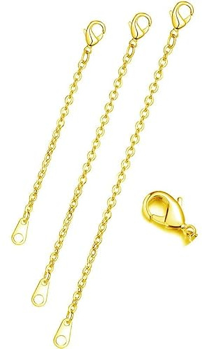DOLPHERS 925 Sterling Silber Verlängerung Kette Halskette 3PCS Kettenverlängerer Karabinerverschlüsse Verlängerungskette Halskette kettenverlängerung silber Armband Fußkettchen für Halskette