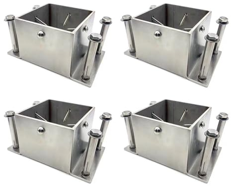 Floor Flange Square Post Base, Heavy Stainless Steel Deck Fence Porch Pergola Railing Post Brackets for Protect From Lawnmower, Column Holders/Mount Fitting (Size : 150x150x100mm/5.9x5.9x3.9in)