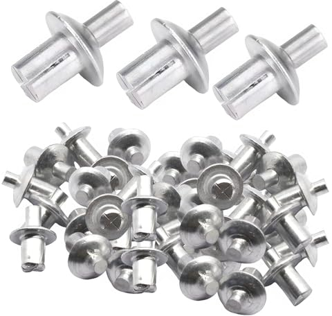 Aluminium-Kernnieten mit Rundkopf (100/200 Stück), Spreiznieten aus Aluminium mit Schlagtyp, Aluminium-Kernnieten mit halbrundem Kopf (100 Stück) (Size : 200 Pcs)